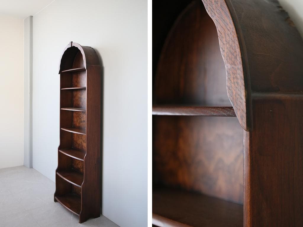 英国アンティーク木製ブックシェルフ/本棚/ラック/飾り棚キャビネット(91-36