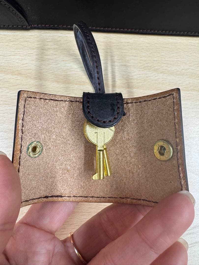 万双 三つマチダレスバッグ ブライドルレザー ビジネスバッグ ダークブラウン