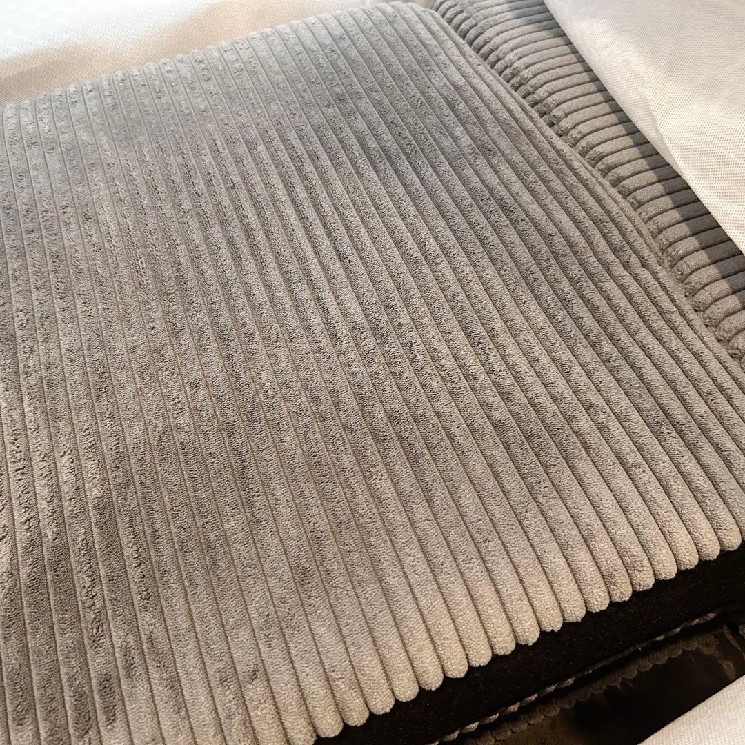 一人掛けソファ 座椅子　コーデュロイ　チャコールグレー　脚なし　1人用ソファ