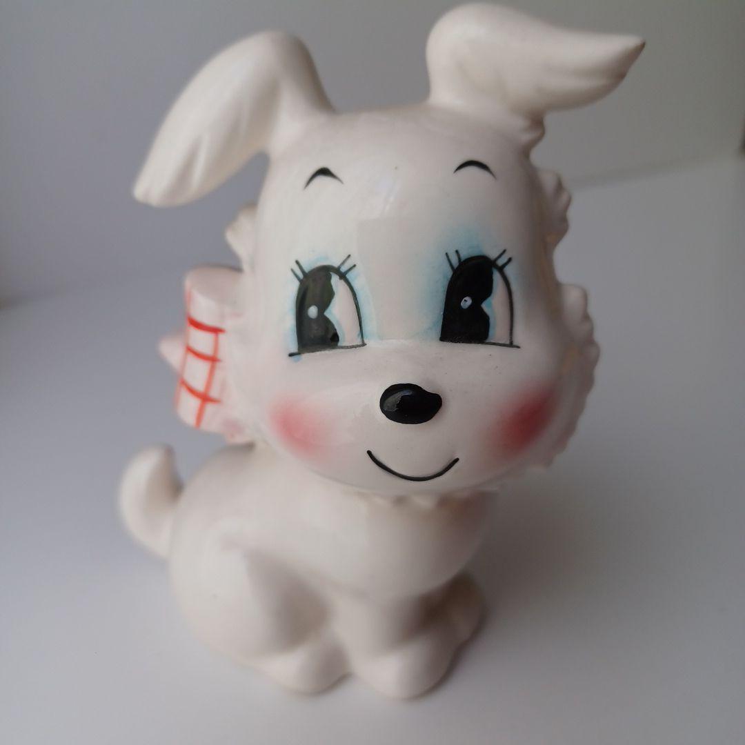 1970年代　内藤ルネ　犬　rune　貯金箱　置物　陶器　レトロ　当時物