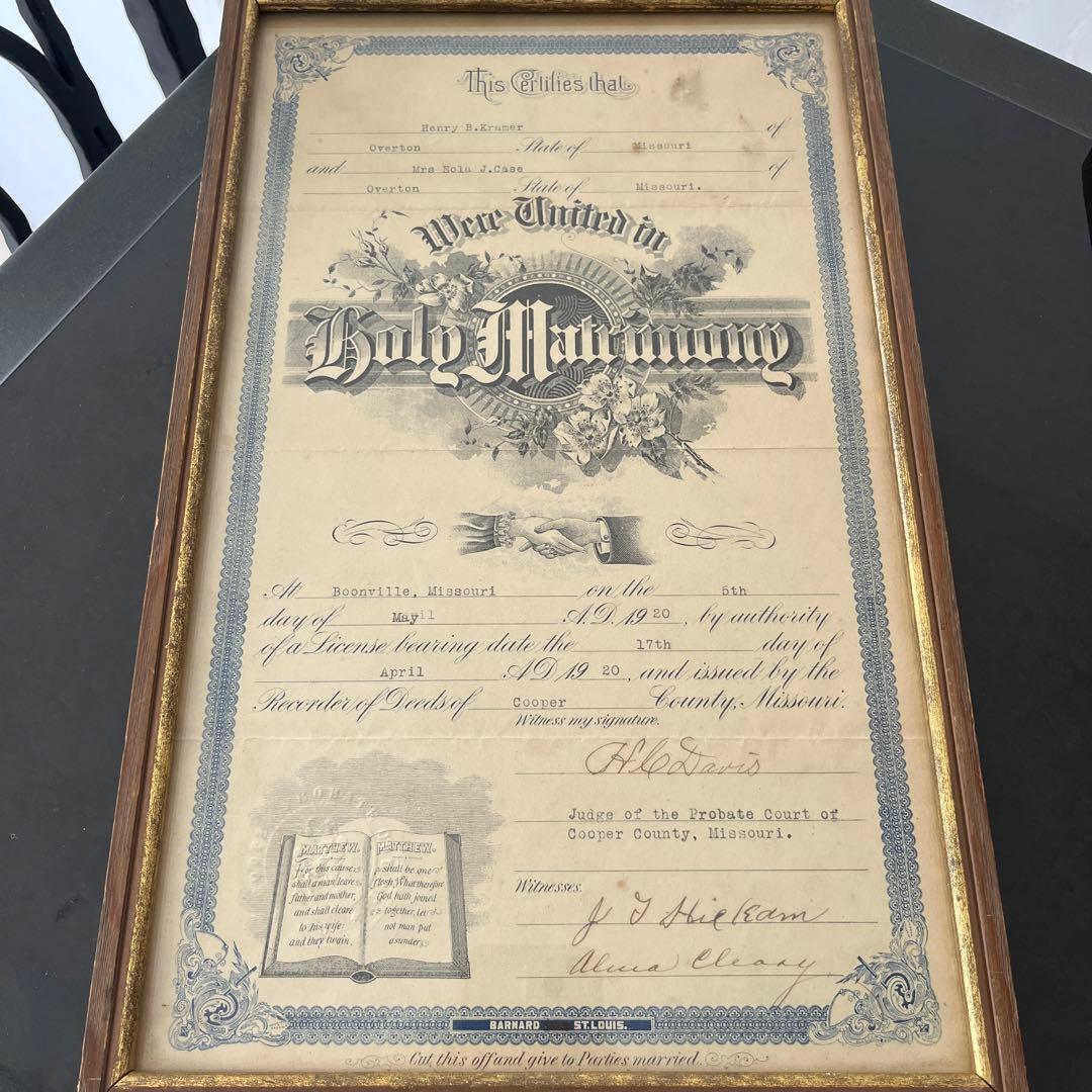 【アンティーク】1905, 1920, 1929年のオリジナル•サティフィケート