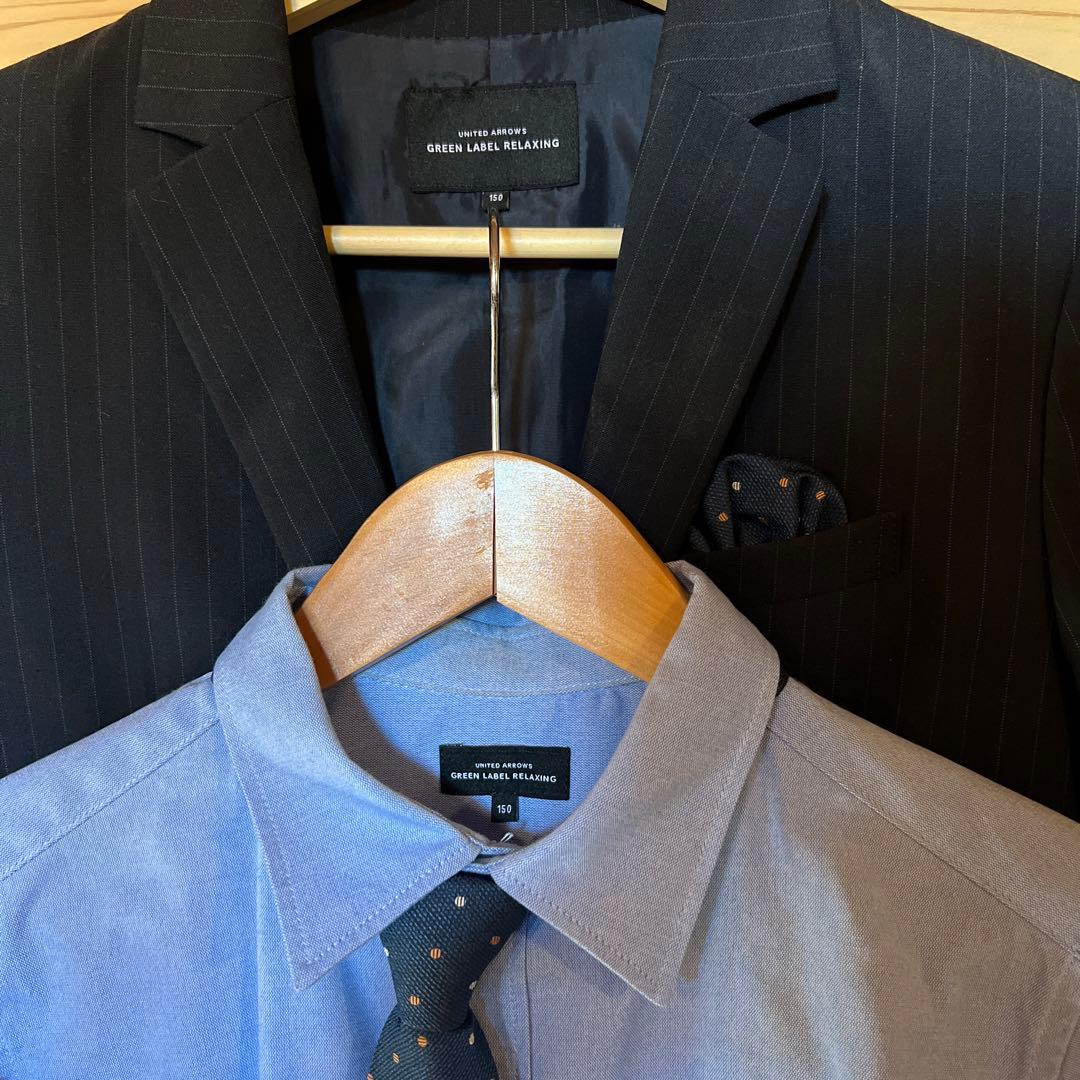 green label relaxing ネイビー ストライプ スーツセット