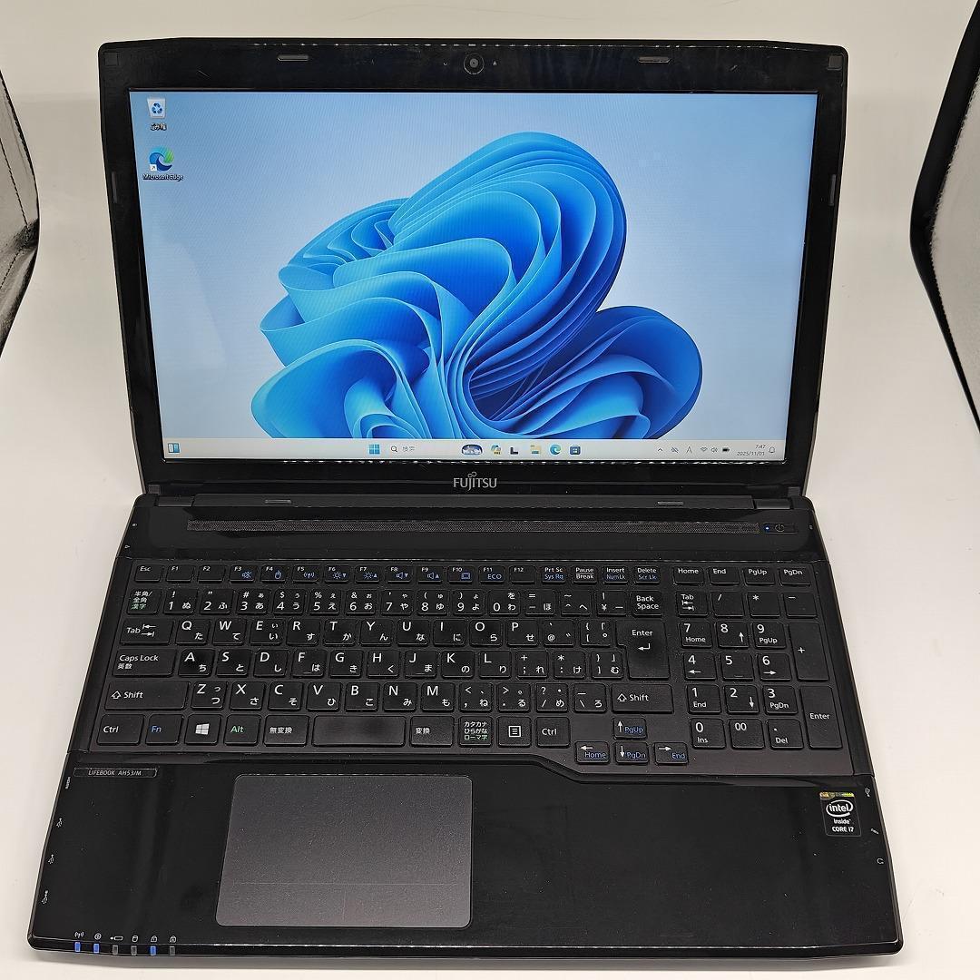 【富士通】AH53 高性能i7 SSD512GB 16GB ブラック ノートPC