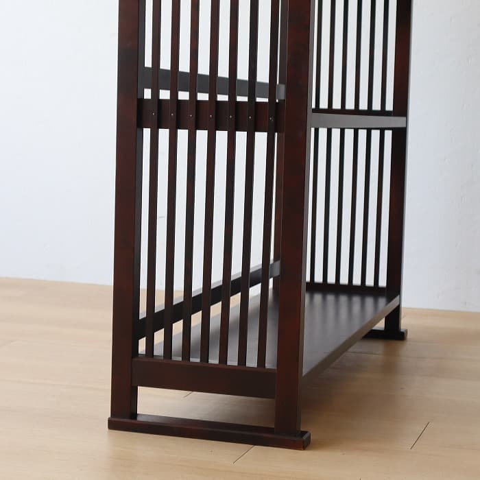 北海道民芸家具 オープンラック カバ材 3段ラック 日本製