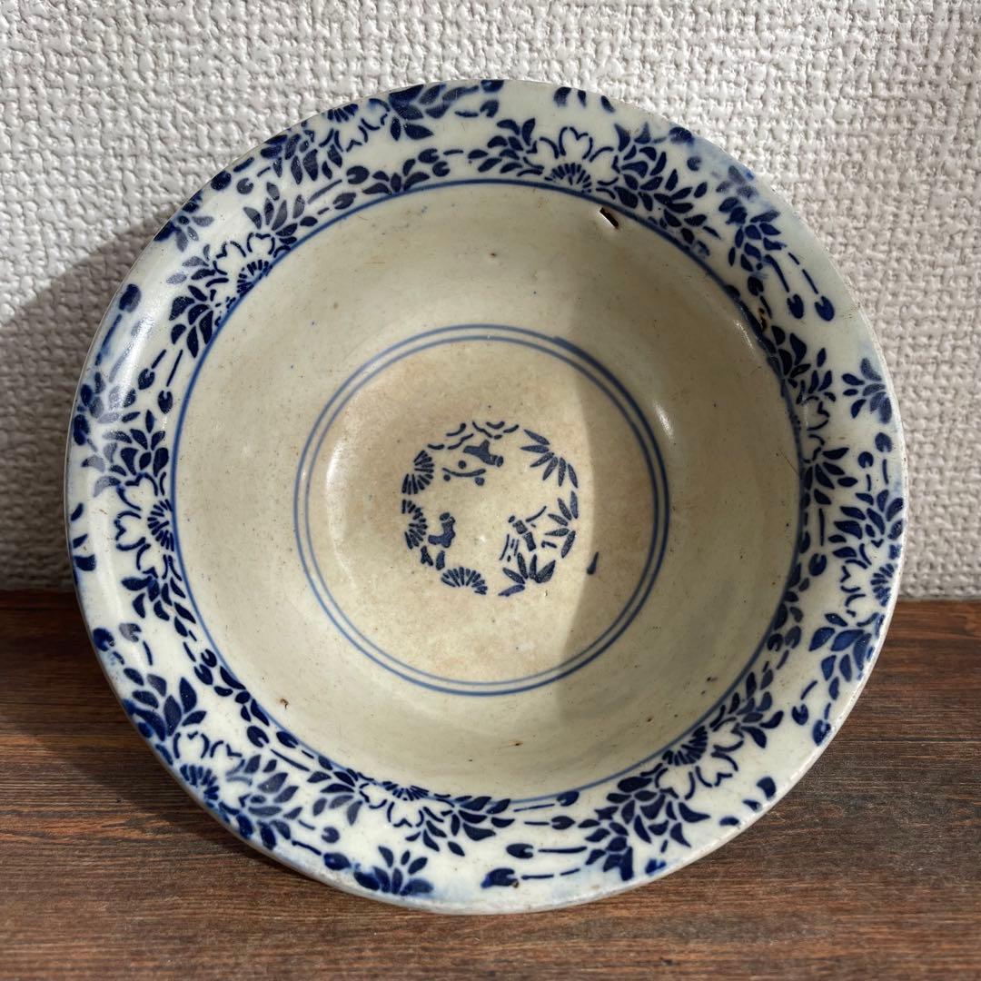 江戸後期〜明治初期 古伊万里 染付鉢 5枚揃い 深鉢 時代物 骨董 アンティーク