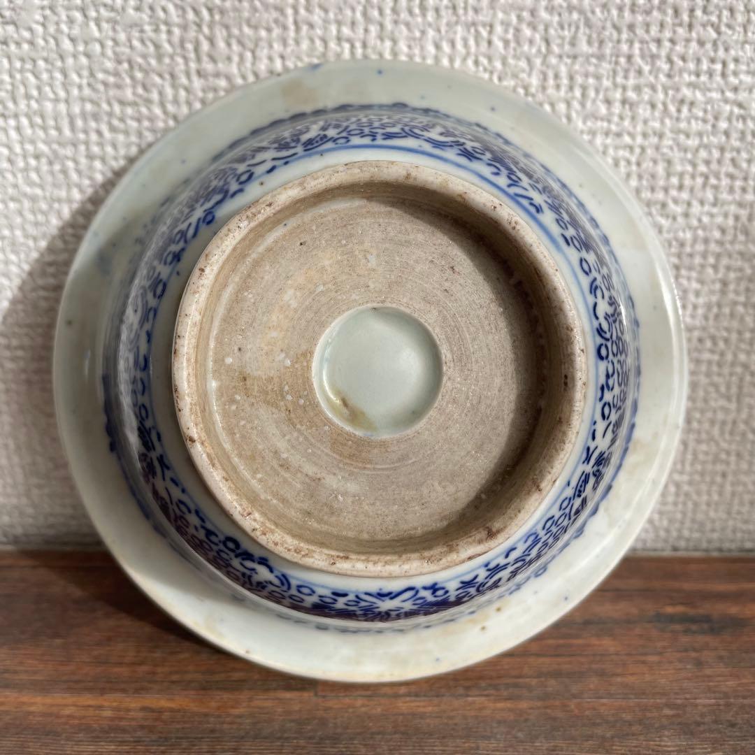 江戸後期〜明治初期 古伊万里 染付鉢 5枚揃い 深鉢 時代物 骨董 アンティーク