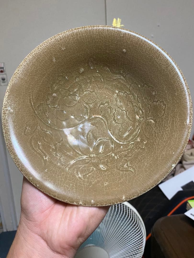 中国骨董 唐宋時期耀洲窯刻花茶器/支釘焼き