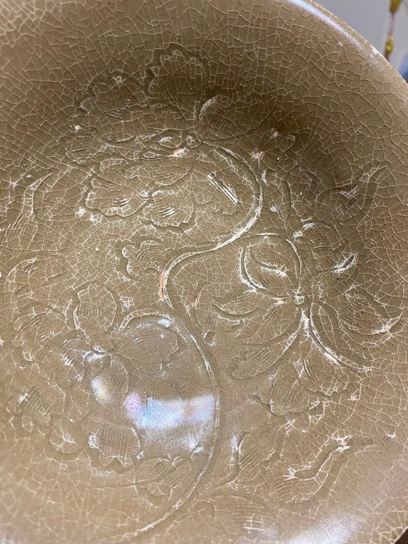 中国骨董 唐宋時期耀洲窯刻花茶器/支釘焼き