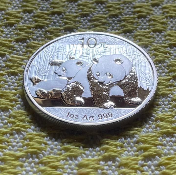 2010年 純銀 パンダ銀貨 1オンス中国 10元 シルバー