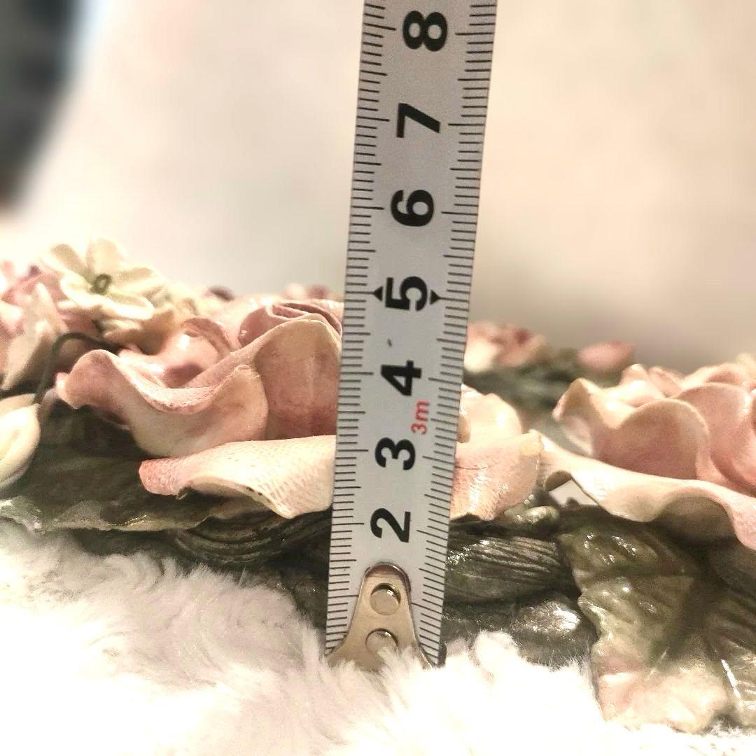 花　フラワー装飾　オーバル 壁掛け鏡 立体 ウォールミラー アンティーク調