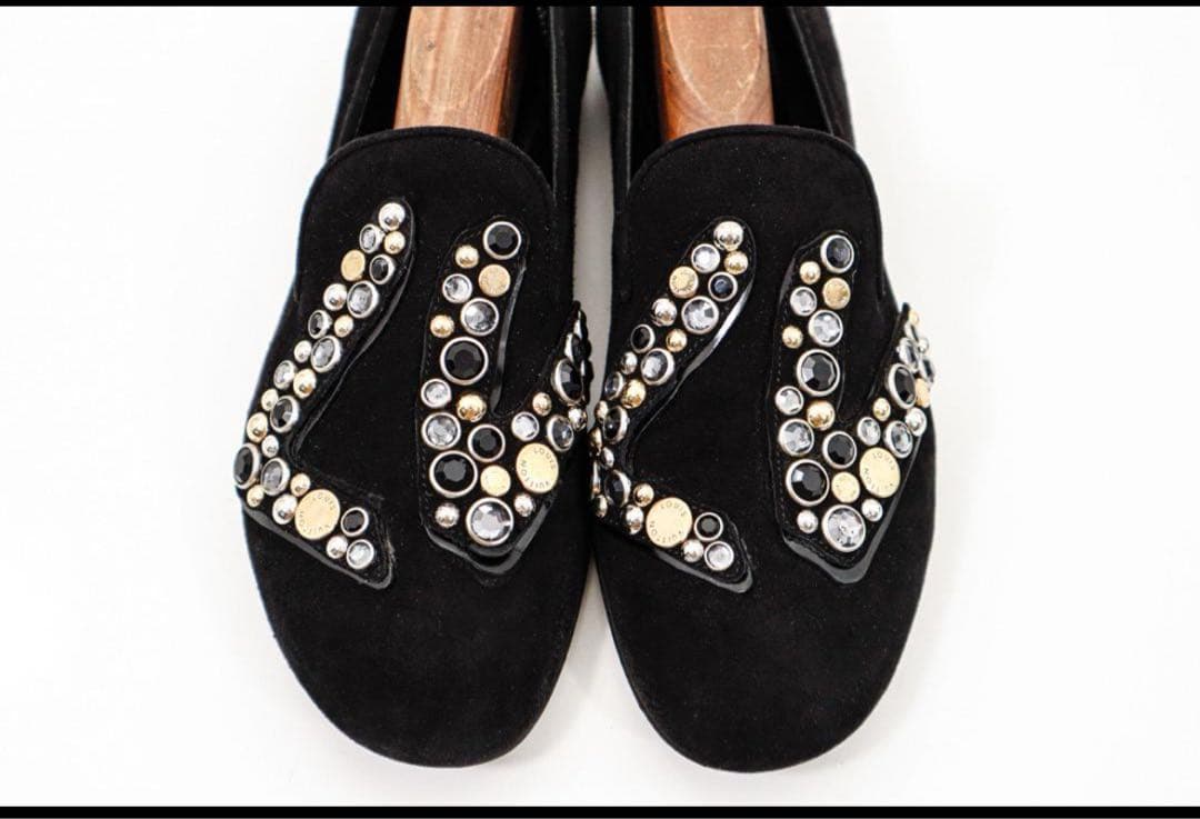 LOUIS VUITTON ビジュー装飾 フラットシューズ 36 1/2