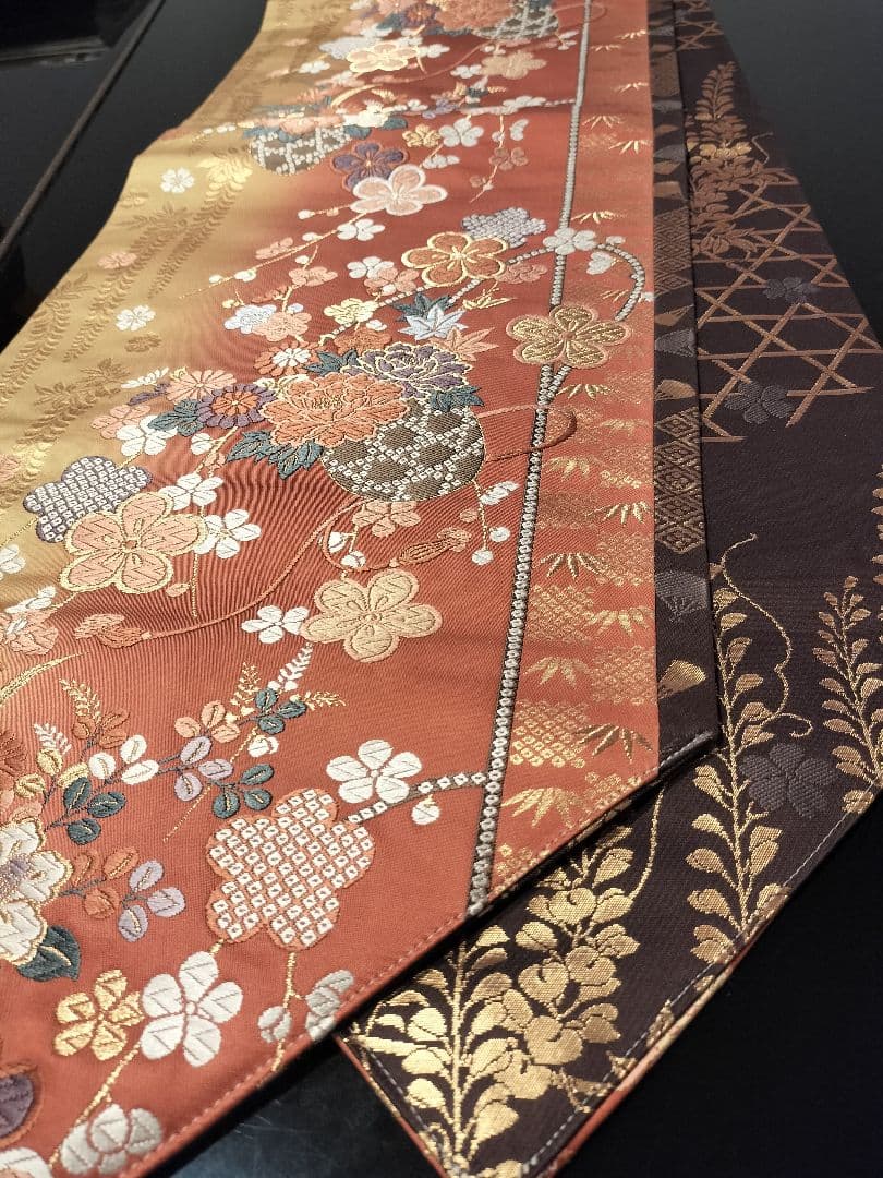 meru　A923★逸品‼️ ひな祭り‼️正絹テーブルランナー2m12cm