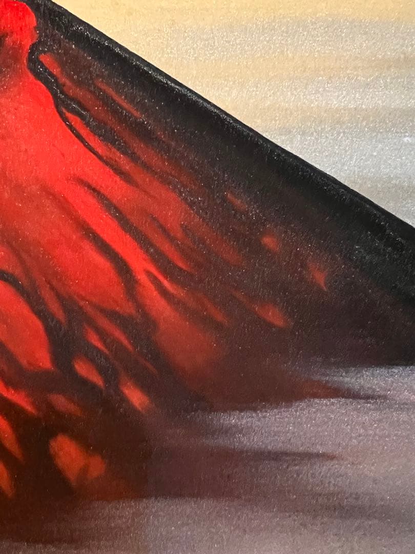 田中芳園 赤富士 肉筆 清堂箱書 日本画 掛け軸 掛軸 正月 富士 縁起物 絵画