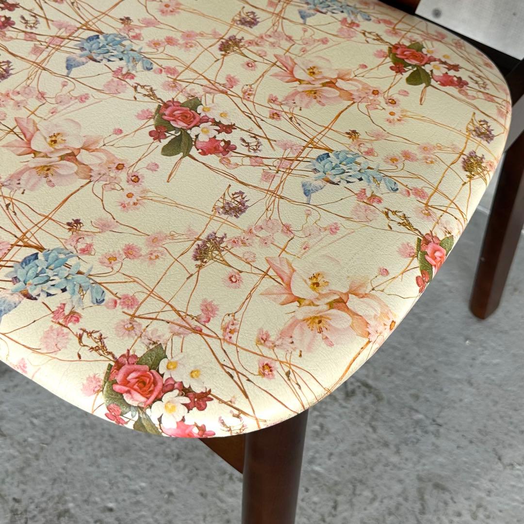 ✿80s✿ コイズミ ダイニングチェア 花柄座面木製 昭和レトロ ヴィンテージ