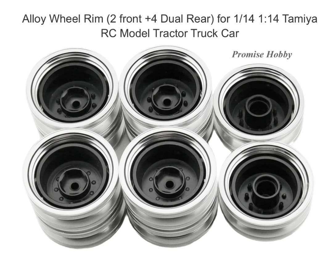 【新品】タミヤ1/14トレーラー 3軸車用アルミホイールセット