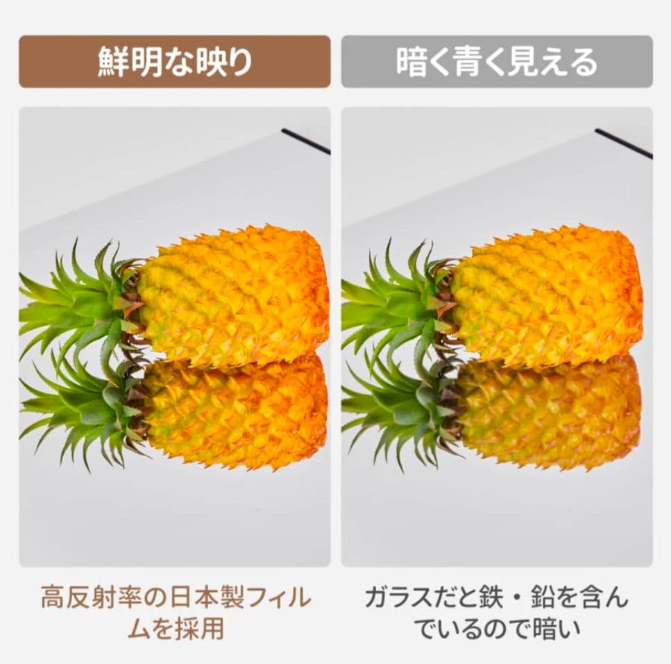 割れない 全身ミラー 姿見 フィルムミラー ホワイト 40×145　壁掛＆立掛