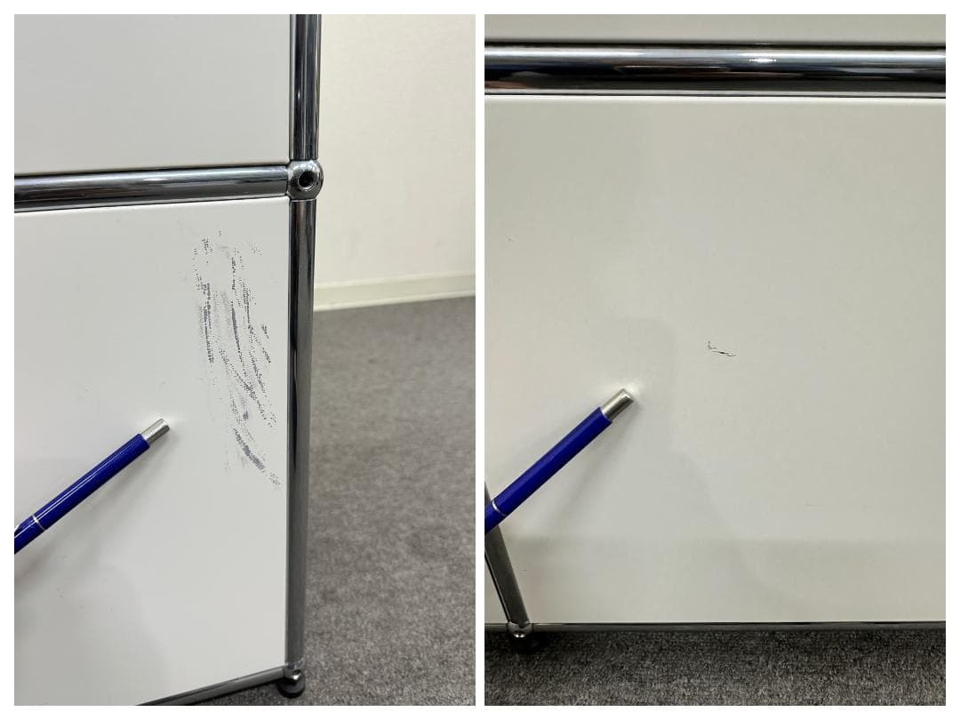 ■USM/ハラーシステム■キャビネット　2列2段　白　奥行きスリム　鍵なし