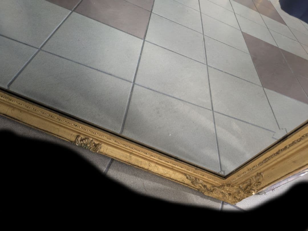 引取り限定 全身鏡 アンティーク調 ミラー 大型 ヴィンテージ ゴールド