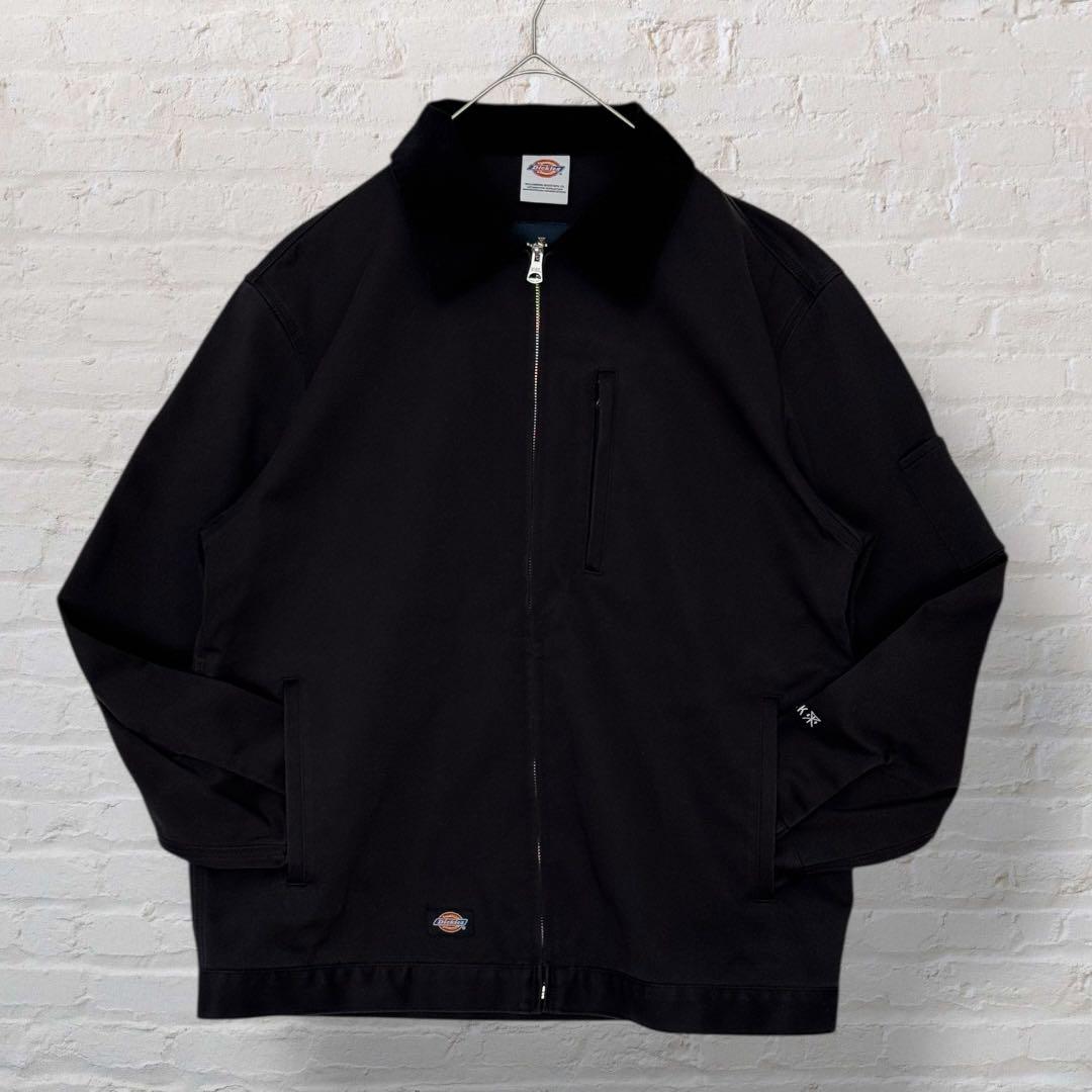 ROARK×Dickiesワークジャケットカバーオール襟コーデュロイ黒ブラックL