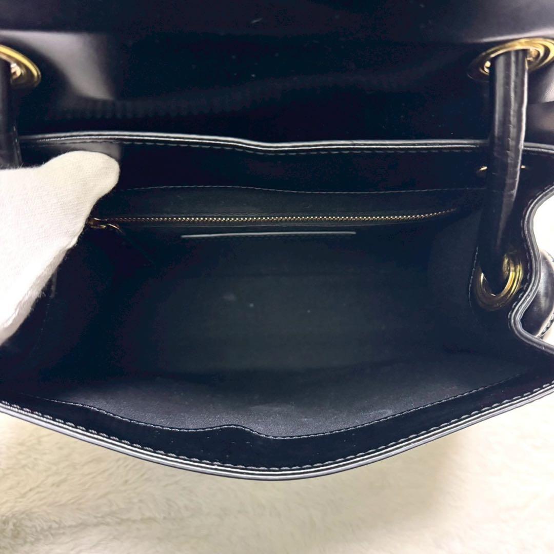 VASIC BEE スムースレザー 2way ワンハンドバッグ 肩掛け ブラック