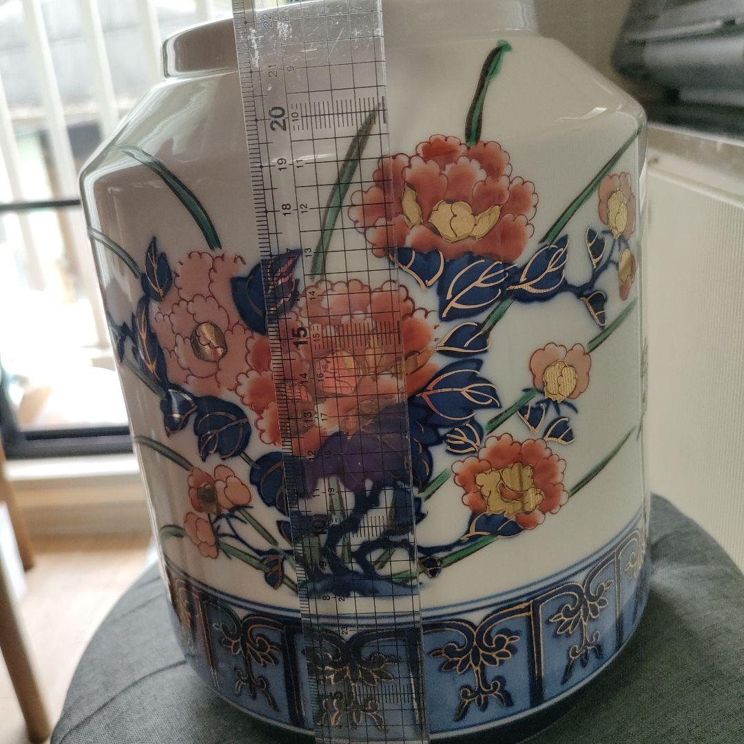 未使用品 伊万里焼(GOLD IMALI)手描き 花生・壺(海外輸出向け？)