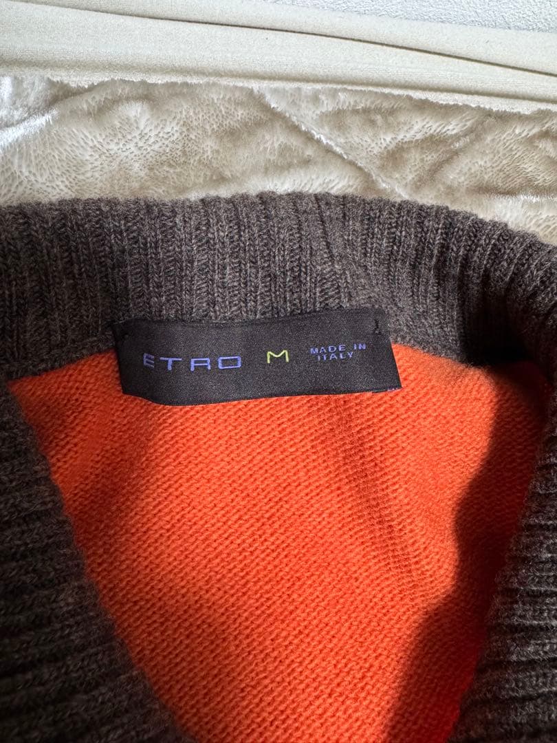 ETRO オレンジブラウン ジッパーセーター M