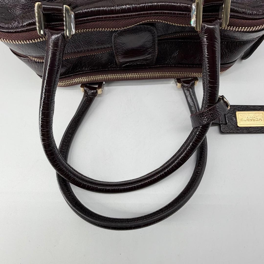 17669✨モラビト ビジュー パテントレザー ハンドバッグ ミニボストンバッグ