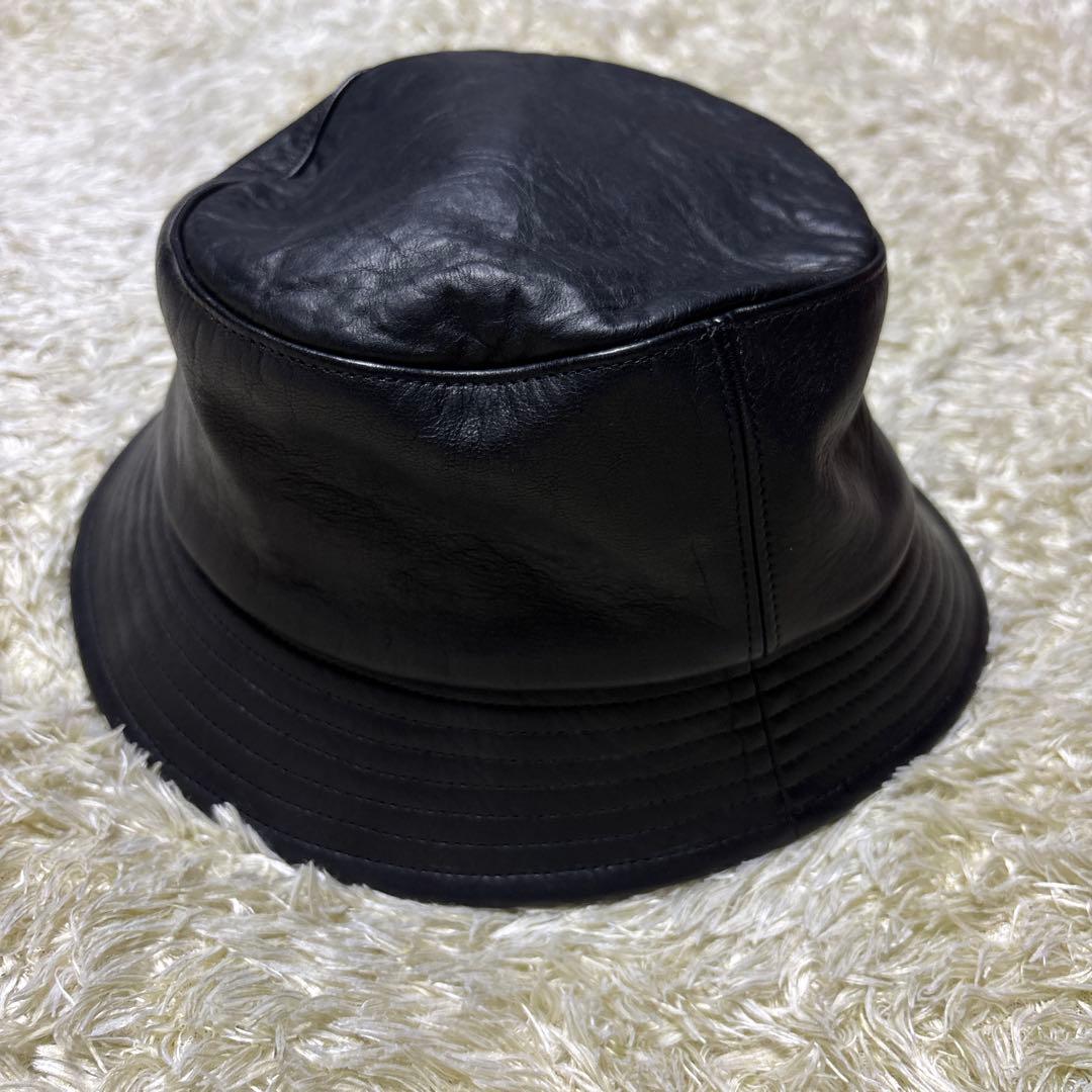 希少 ディアスキン KIJIMA TAKAYUKI レザー バケットハット 黒