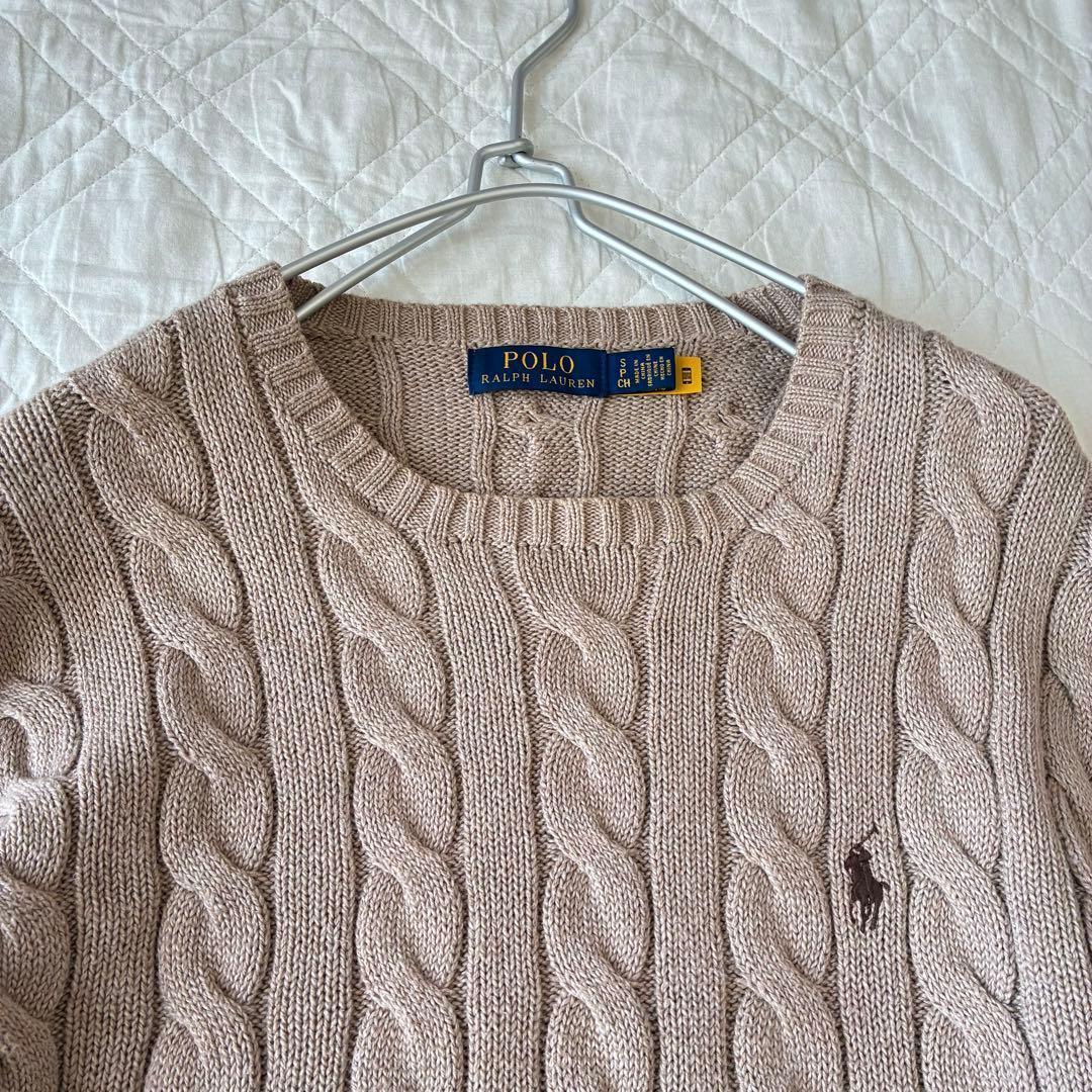 POLO RALPH LAUREN ケーブルニット M ベージュ