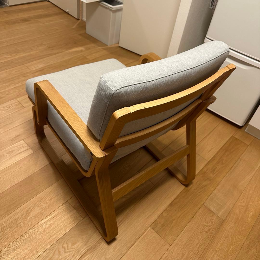 無印良品 ソファチェア オーク材 デニムカバー アーム付き