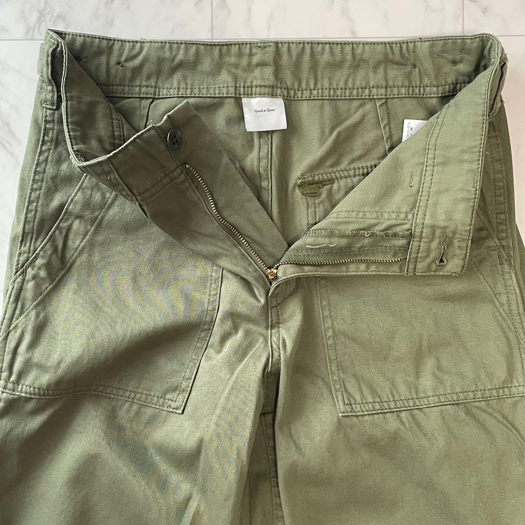 25年 Spick&Span ルーズベイカーパンツ カーゴパンツ カーキ 38