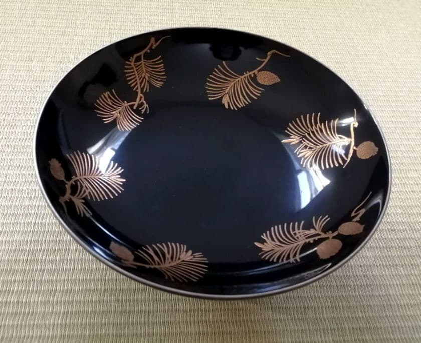 茶道具　高杯菓子器　菓子器　老松　金蒔絵　漆芸　漆器　共箱