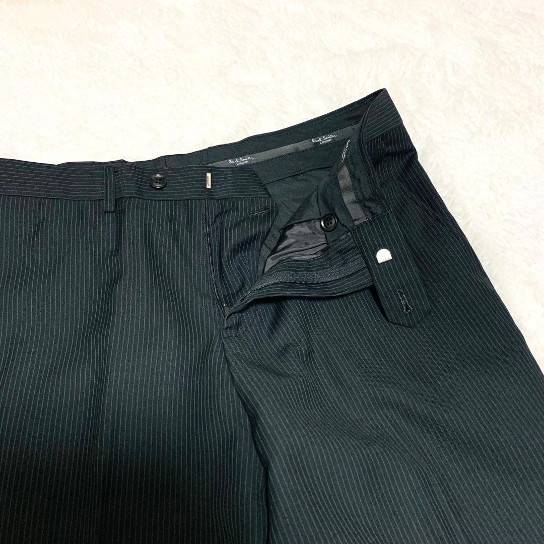 美品 ポールスミス スーツ 小花柄 総裏地 ブラック ストライプ 50サイズ