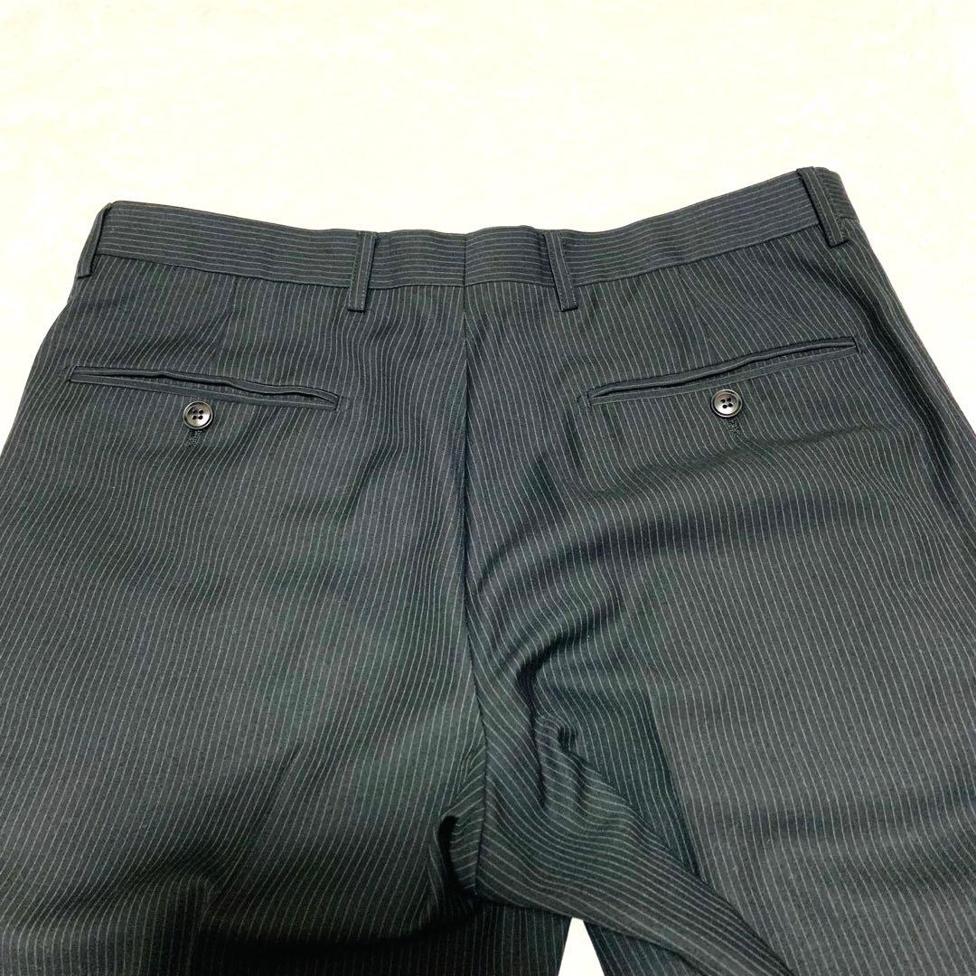 美品 ポールスミス スーツ 小花柄 総裏地 ブラック ストライプ 50サイズ