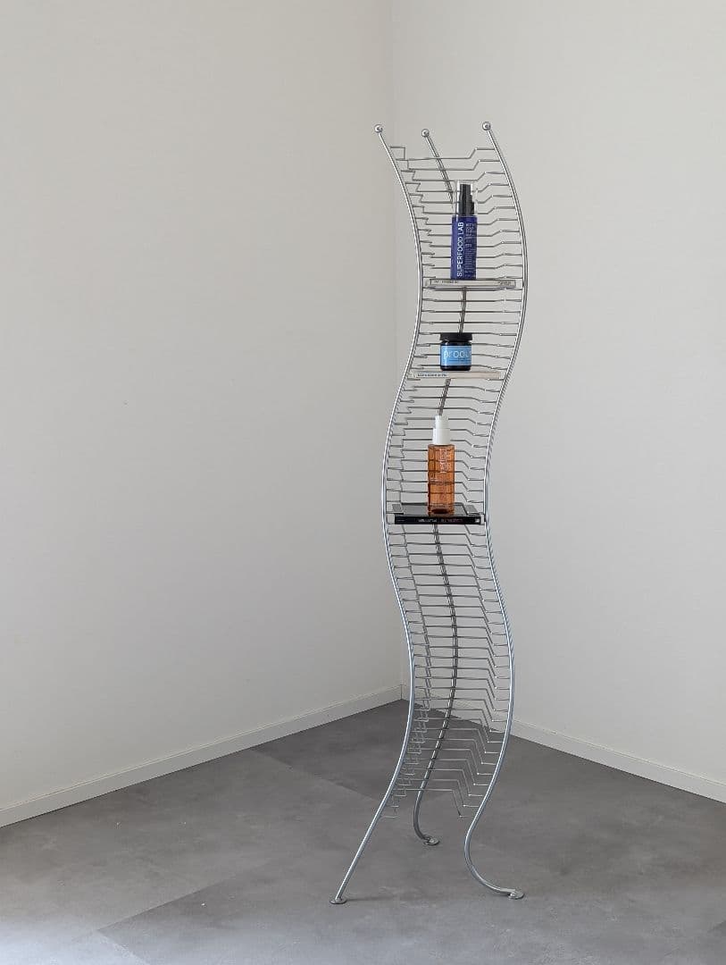 USED/ポストモダン ウェーブデザイン CDラックタワー オブジェ