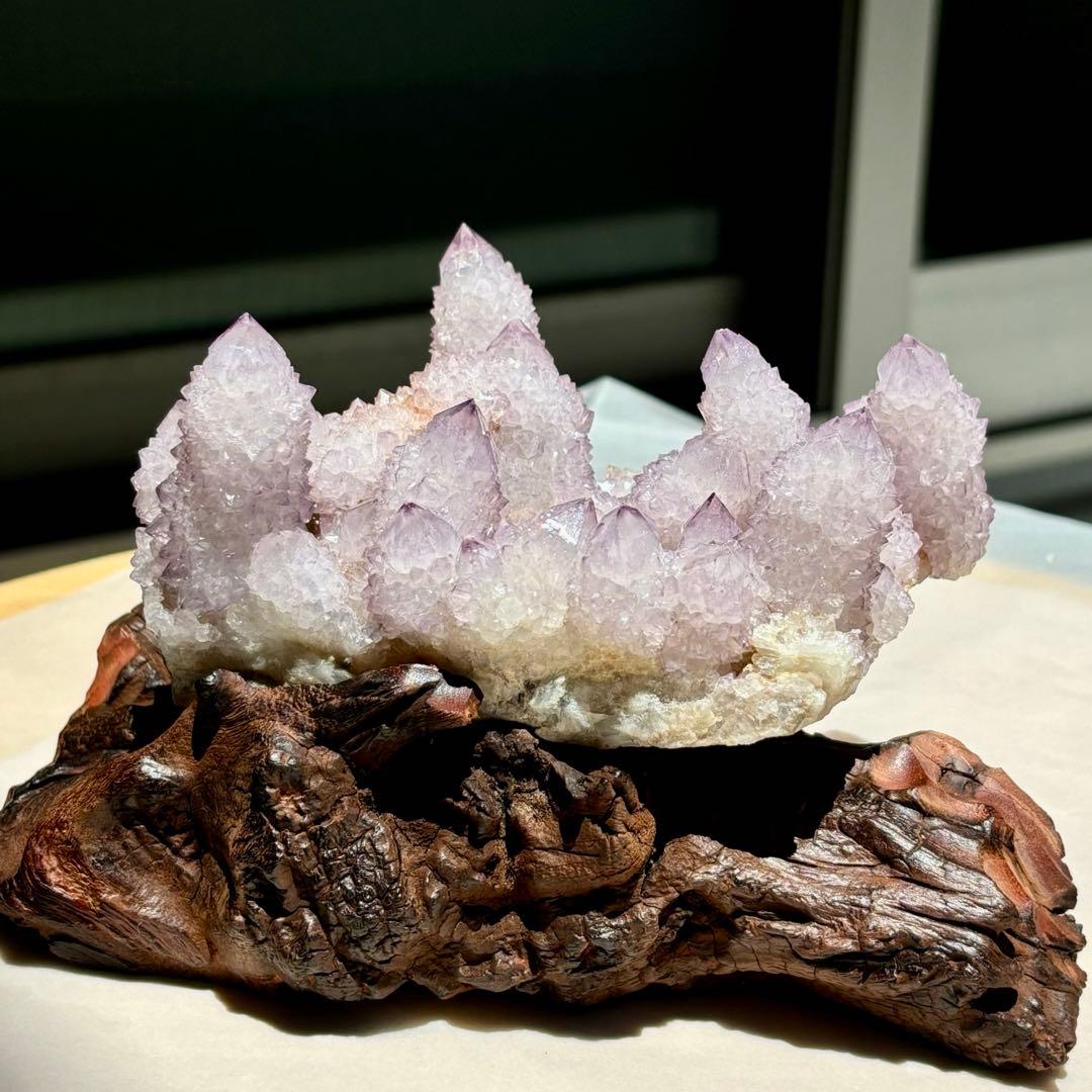 激レア　スピリットクォーツ　カクタスアメジスト原石  サボテン水晶　一点物