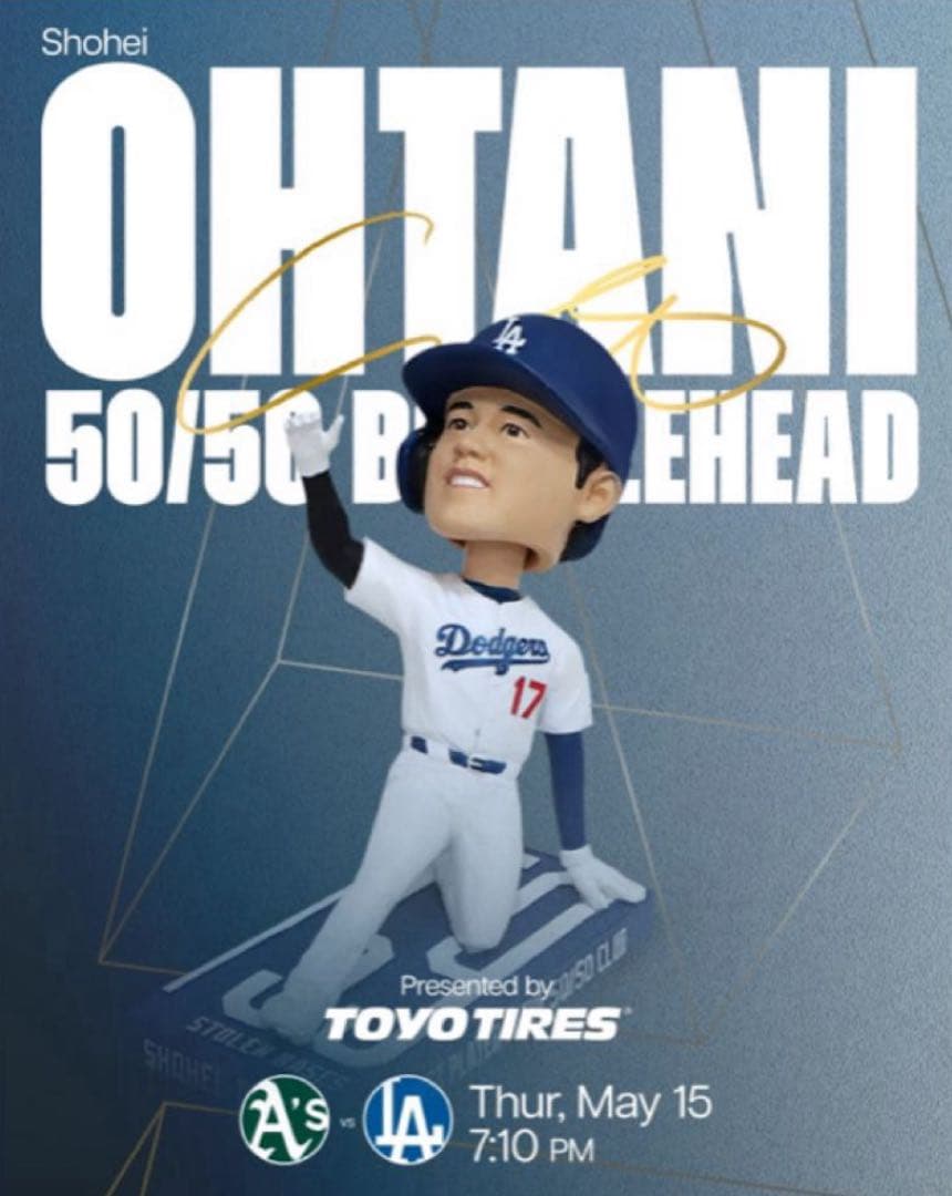 大谷翔平　50/50 来場者限定　ボブルヘッド　ドジャース　インサイダー付
