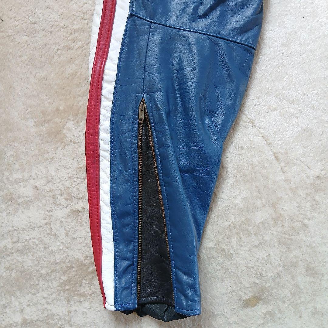 レザー パンツ 青