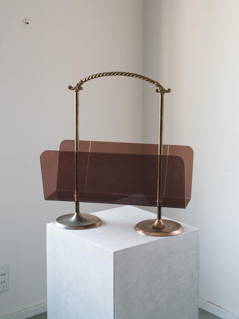 60-70's vintage アクリル マガジンラック/収納 レトロモダン