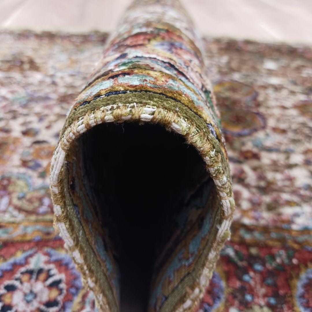 Y3244 インド絨毯 シルク 手織り 156×90㎝ マット