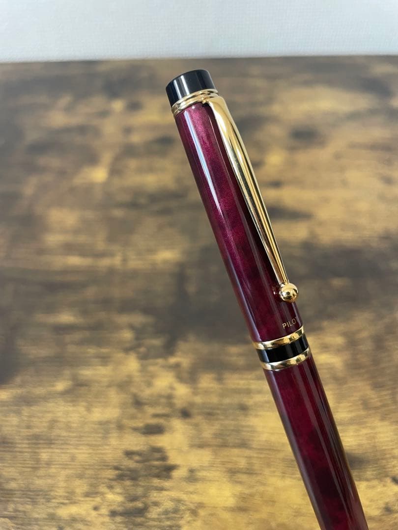 試筆のみ　初期型　グランセ　ルビーレッドマーブル　刻印　パイロット M 万年筆