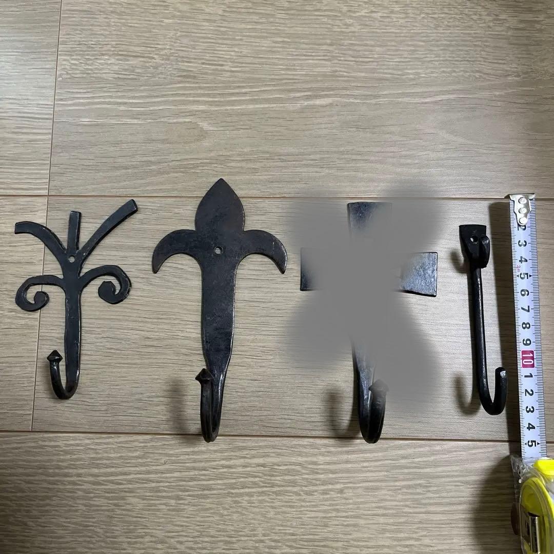 アイアン製装飾フック4個セット