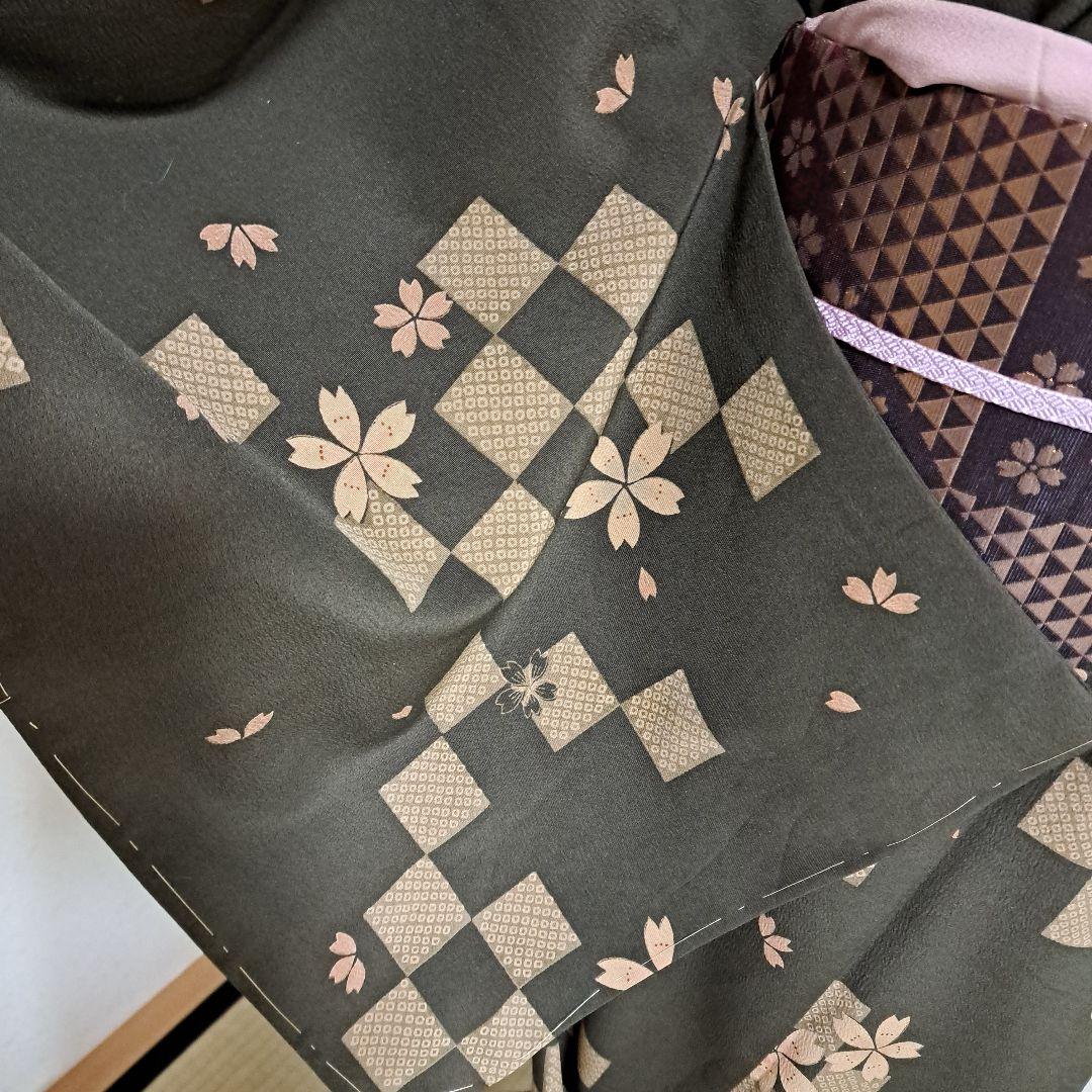 専用　洗える着物　夢工房　L　未使用　定価58000円 +袋帯、帯揚げ、帯締め
