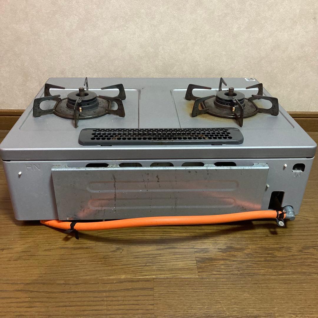 LPガス用 2口ガスコンロ ハーマン LG2255L 電池 ホース付き