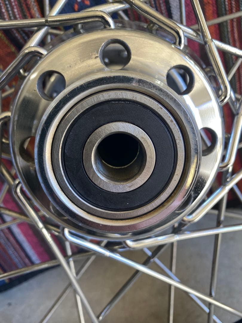 ハーレーダビッドソン ホワイトウォール スポークホイール　ワイドハブ　19インチ