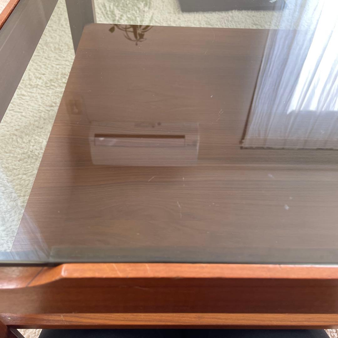 Myer メイヤー スモークガラストップ ローテーブル ヴィンテージ