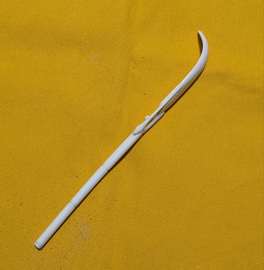 【閉店売り尽し】手彫茶杓 笹之葉型 短寸（箱入仕覆）