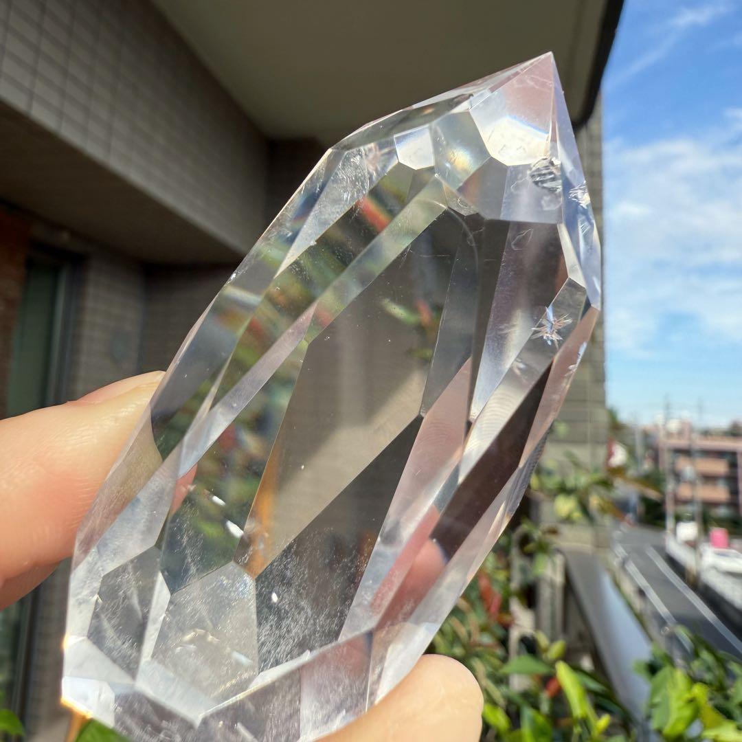 高品質　ヒマラヤ産　レムリアンシード　水晶　ファセットカット　置物　自然石①