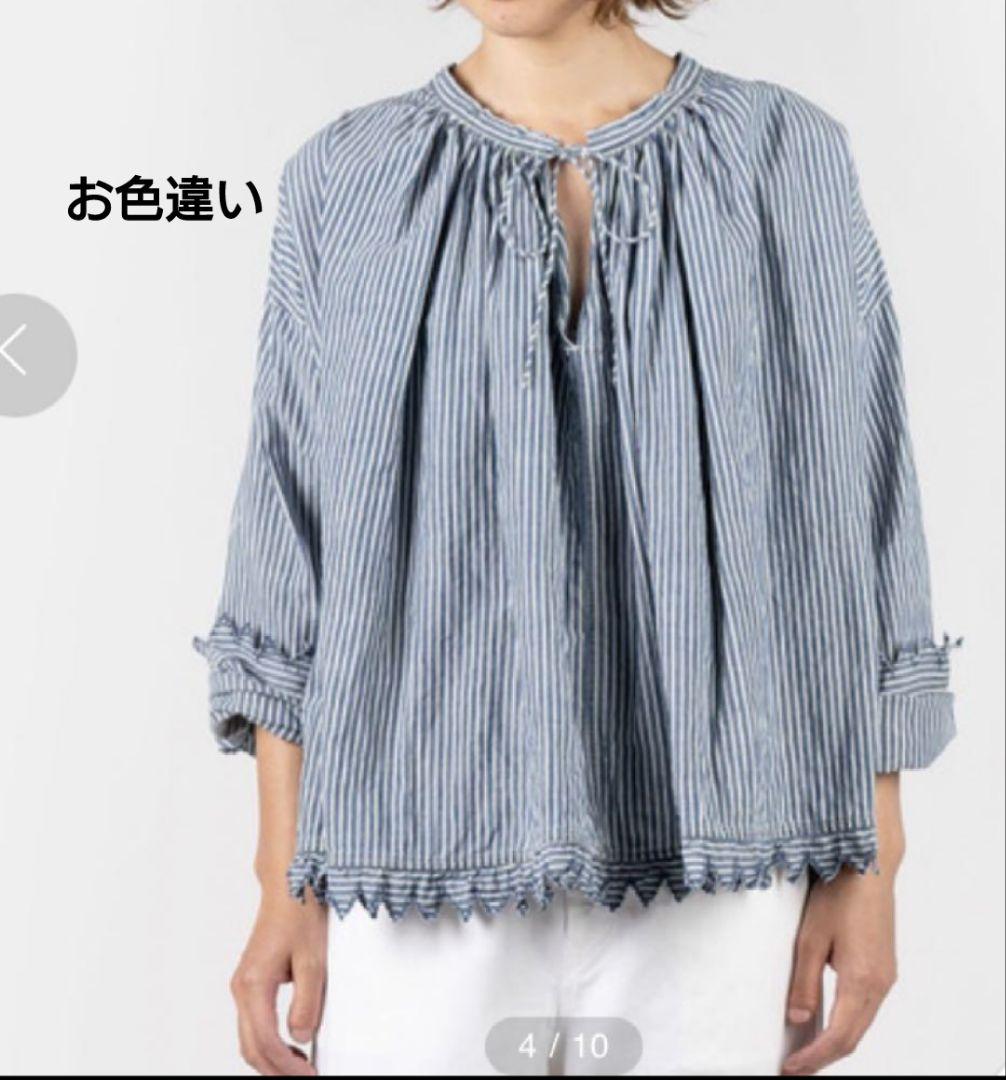 45Ｒコットンリネンのギャザーブラウス 45rpm
