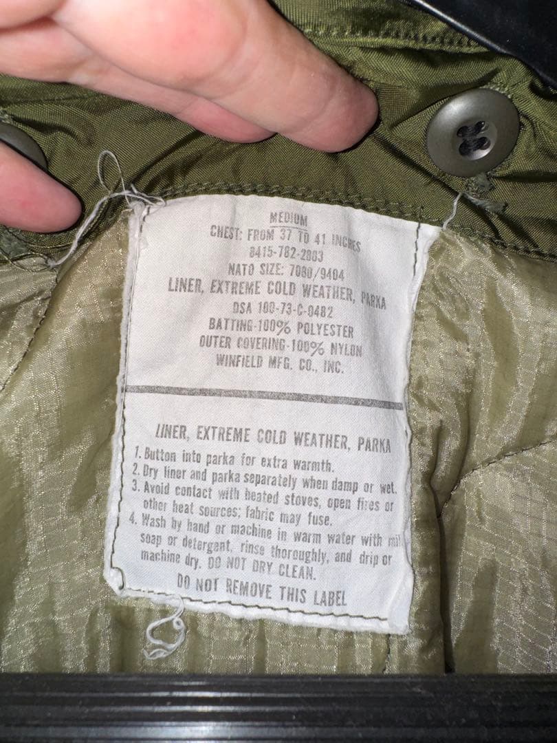 FIFTH x M-65 Fishtail Over-Dyed ライナー付属